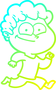 Bir insan tarafından çizilmiş mutlu bir adamın soğuk çizgi çizimi.