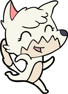 Bir insan tarafından çizilmiş mutlu çizgi film tilkisi.