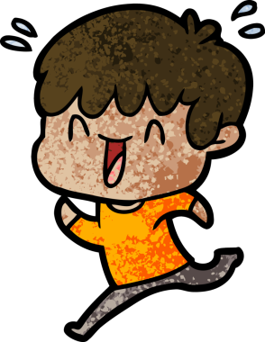 Bir insan tarafından çizilmiş gülen çocuk.