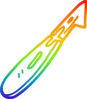 gökkuşağı gradyan çizgisi çizimi bir insan tarafından çizilmiş bir karikatür bıçağı