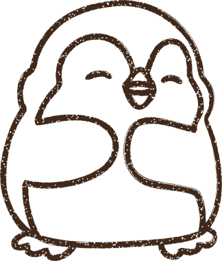 Bir insan tarafından çizilmiş sevimli Penguen Kömürü Çizimi