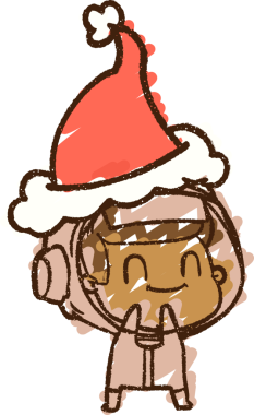 Bir insan tarafından çizilmiş Noel Astronot Tebeşiri