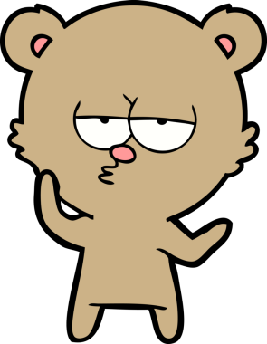 Bir insan tarafından çizilmiş sıkılmış ayı çizgi filmi