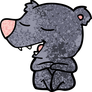 Bir insan tarafından çizilmiş çizgi film ayısı.