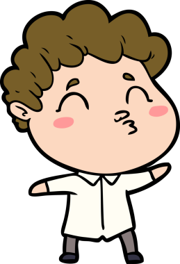 Çizgi film adamı somurtuyor Bir insan tarafından çizilmiş