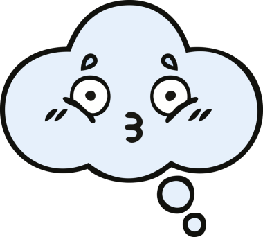 Bir insan tarafından çizilmiş güzel bir düşünce balonu karikatürü.