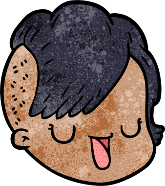 Bir insan tarafından çizilmiş bir kadın yüzü.