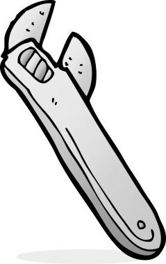 bir insan tarafından çizilmiş ayarlanabilir çizgi film anahtarı