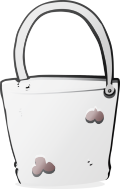 Bir insan tarafından çizilmiş karikatür kovası.