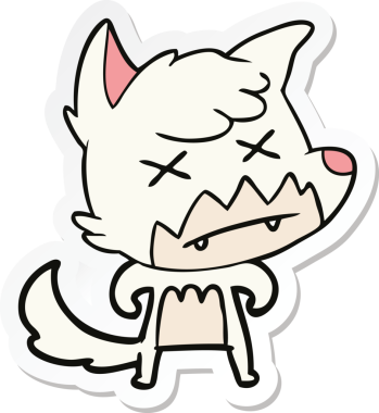 Bir insan tarafından çizilmiş ölü tilki etiketi.