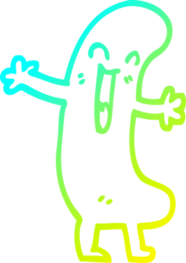 Bir insan tarafından çizilmiş mutlu sosisin soğuk gradyan çizimi