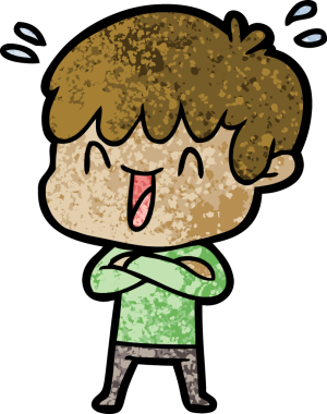 Bir insan tarafından çizilmiş gülen çocuk.