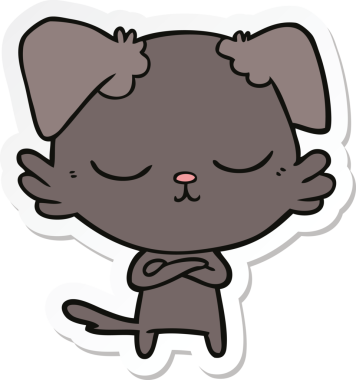 Bir insan tarafından çizilmiş şirin bir köpeğin çıkartması.