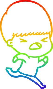 gökkuşağı gradyan çizgi çizimi bir insan tarafından çizilmiş stresli bir adam