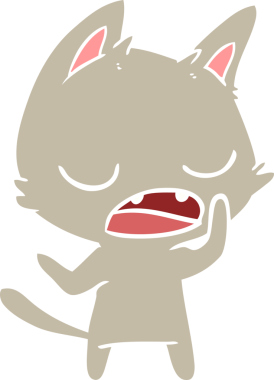 Konuşan kedi düz renkli çizgi film Bir insan tarafından çizildi