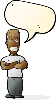 Bir insan tarafından çizilmiş, bıyıklı kızgın bir adam.