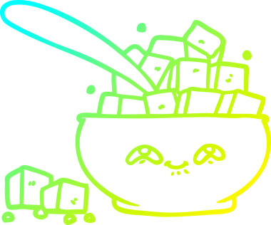 Bir insan tarafından çizilmiş bir şeker kasesinin soğuk gradyan çizgisi.