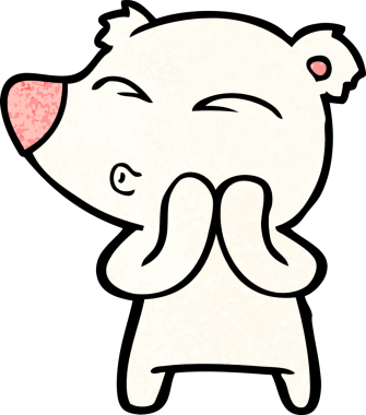 Bir insan tarafından çizilmiş kutup ayısı karikatürü