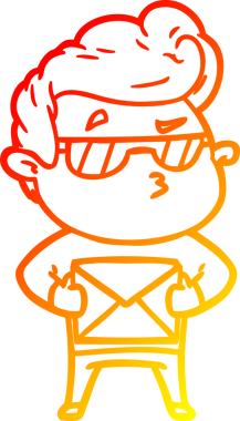 Bir insan tarafından çizilen karikatür karikatürünün sıcak çizgi çizimi.