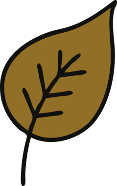 Bir insan tarafından çizilmiş güzel bir sonbahar yaprağı karikatürü.