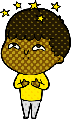 çizgi film bir insan tarafından çizilmiş hayret verici çocuk.