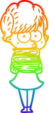 gökkuşağı gradyan çizimi bir insan tarafından çizilmiş bir karikatür kadın