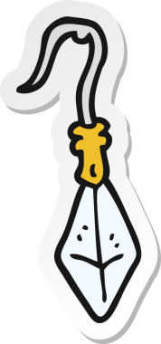 Bir insan tarafından çizilmiş elmas küpe etiketi.