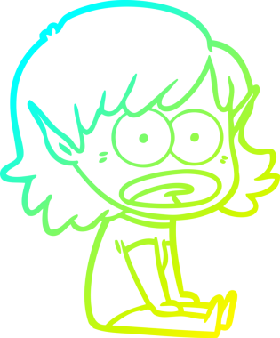 Bir çizgi film karakteri çizimi bir insan tarafından çizilmiş bir elf kızı şok etti.