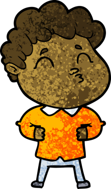 Çizgi film adamı somurtuyor Bir insan tarafından çizilmiş