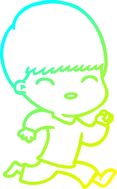 Bir insan tarafından çizilmiş mutlu çizgi film çocuğu çizimi.