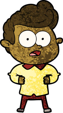 Bir insan tarafından çizilmiş çizgi film bakışlı adam.