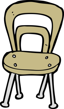 Bir insan tarafından çizilmiş karikatür sandalye.