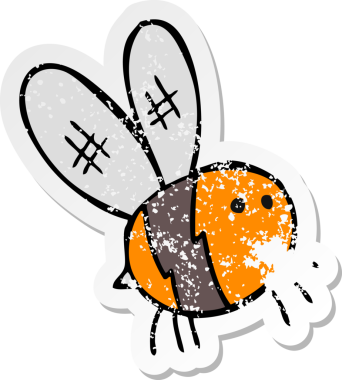 Bir insan tarafından çizilmiş bir çizgi filmin gerilimli çıkartması.