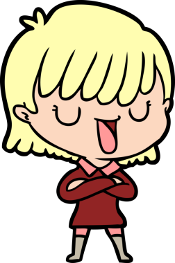 Bir insan tarafından çizilmiş karikatür kadın.