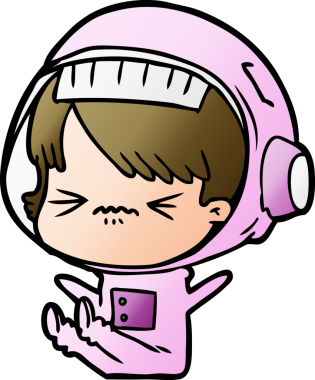 Bir insan tarafından çizilmiş astronot kadın.