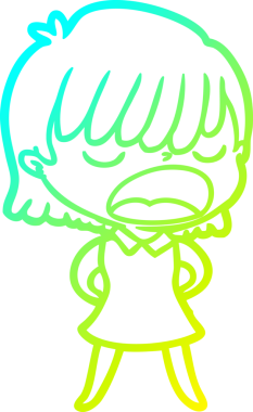 Bir insan tarafından yüksek sesle çizilmiş bir karikatür kadın çizimi.