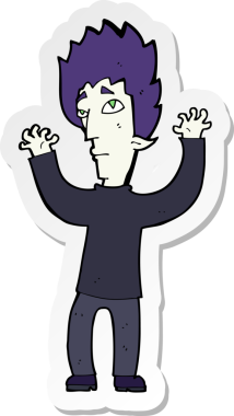 Bir insan tarafından çizilmiş bir vampirin çıkartması.