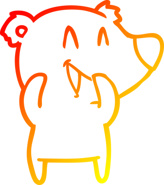 Bir insan tarafından çizilmiş gülen ayı karikatürü.