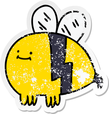 Bir insan tarafından çizilmiş garip bir el çizilmiş bir yaban arısının sıkıntılı çıkartması.