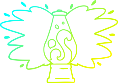 Bir insan tarafından çizilmiş olan çizgi film lav lambasının soğuk çizgi çizimi.