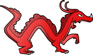 Bir insan tarafından çizilmiş bir ejderha.