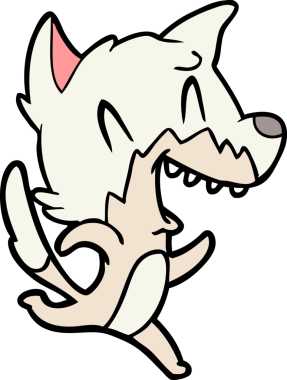 Gülen tilki bir insan tarafından çizilmiş.