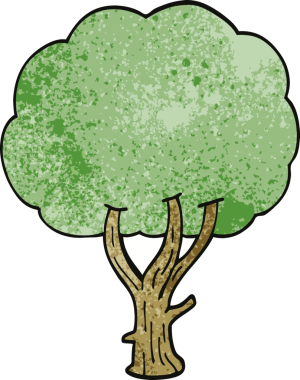 Bir insan tarafından çizilmiş karalama ağacı.