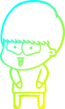 Bir çizgi film karakteri çizen soğuk çizgi bir insan tarafından çizilmiş mutlu çocuk.