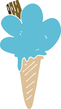 Bir insan tarafından çizilmiş karalama dondurma külahı.