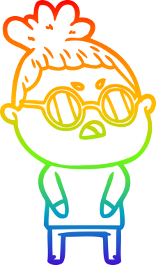 Gökkuşağı gradyan çizimi bir insan tarafından çizilmiş bir çizgi film.