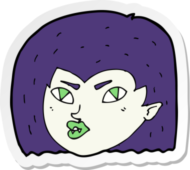 Bir insan tarafından çizilmiş vampir suratının çıkartması.