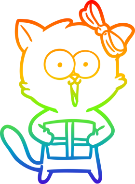 gökkuşağı gradyanı çizimi bir insan tarafından çizilmiş çizgi film kedisi