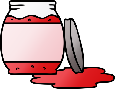 Bir insan tarafından çizilmiş çilek reçelinin gradyan karikatürü