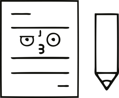 Bir insan tarafından çizilmiş bir test kağıdının çizgi çizimi
